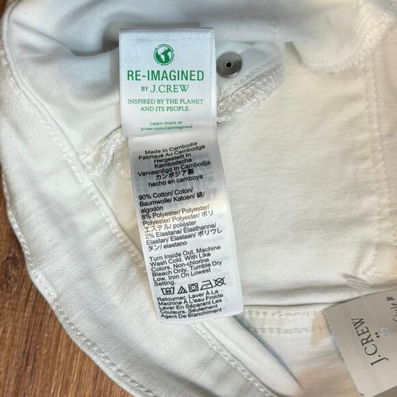 NWT J.Crew 9” Mid Rise Skinny Jeans In Signature Stretch White Size 27 - Picture 6 of 8